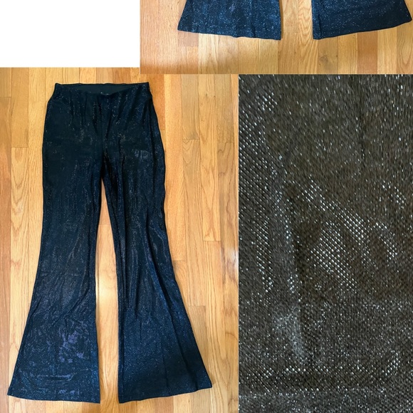 H & M Pants BLACK SPARKLE size xsmall but fits like a 2 - Picture 2 of 2